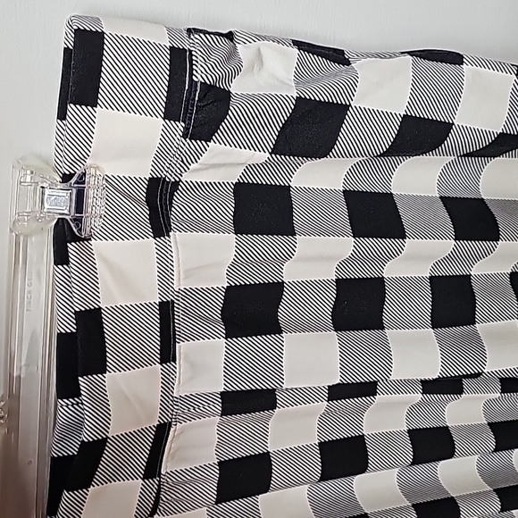 Lands' End Fleece Lined Leggings & LS Tee, Buffalo Plaid Blk White, Red XL 18 - Picture 10 of 12